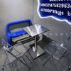 Envío Gratis Mesa y Sillas para Cafetería de Leche de Lujo Ligero Combinación Mesa Redonda Pequeña de Acero Inoxidable Mesa para Té de la Tarde Ocio en Campus Silla Plegable