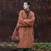 (Estrictamente seleccionado) Chaqueta de Algodón Acolchada de Ramio de Invierno 26 con Cuadrícula Vertical, Bata de Algodón para Mujer Inspirada en el Zen
