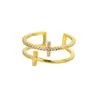 Lujo Ligero Diseño de Nicho Sentido de Alto Grado Microincrustación de Circonita Anillo Abierto Anillo de Dedo Ojo Maligno de Amor Joyería Versátil