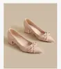 Sapatos Elegantes Rasos de Salto Alto para o Dia a Dia, Novos Sapatos de Salto Bloco Estilo Francês 2026 para Mulheres, Bico Fino, Sapatos Mary Jane Primavera/Verão