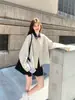 Jaqueta Curta Gola Lapela em Couro PU Off-White Feminina Petite 2026 Primavera/Outono Nova Tendência Estilo Coreano Doce Cool