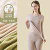 Ropa interior térmica de Cachemir y Seda para Mujer Conjunto Otoño e Invierno Engrosada Ajustada Simple Capa Base Tops y Pantalones Térmicos Venta al por Mayor