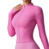 Caijue Top Deportivo Transfronterizo para Mujer Chaqueta de Manga Larga Ropa de Yoga Cuello Alto Cremallera Alta Elasticidad Ajustado Chaqueta para Correr Yoga