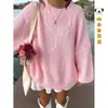 Suéter pullover outono e inverno transfronteiriço da Amazon para mulheres, casual, gola redonda, tricotado em ponto trançado, padrão losango, solto, moderno, malha