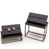 [Fábrica Outlet] Expositor de joyas con base de metal cepillado color champán dorado para pendientes y anillos