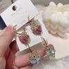 Estilo Coreano Explosiones Forma de Amor Romántico Polvo de Durazno Aretes Nuevo Estilo para Mujer Fresco Dulce Simple Dulce Cool Super Flash Aretes Trendy