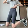Shorts de seguridad de verano para mujer, shorts deportivos cortos de tiburón, cintura alta, levantamiento de glúteos, anti-exposición, shorts de seguridad finos de base