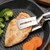 Espátula para freír y pinzas de acero inoxidable Dos en Uno, Espátula para freír pescado, Pinzas para bistec, Pinzas para barbacoa, Pinzas gruesas para freír de cocina, Pinzas anti-quemaduras