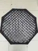 Softbox Parabólico Metálico Profundo de Instalação Rápida 90/120cm com Montagem Bowens para Transmissão ao Vivo, Difusor de Grade de Luz Parabólica Profunda