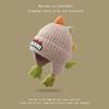 Gorro de Invierno para Bebé con Protección para las Orejas, Gorro de Punto Grueso con Diseño de Dinosaurio Estéreo Lindo, Gorro Cálido a Prueba de Viento con Forro de Felpa para Niños