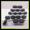 Caja redonda negra de 15g frasco botella de yeso botella de gel de 15g botella de crema botella de mascarilla botella de polvo de glitter