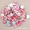 Accesorios Infantiles DIY con Forma de Corazón de Fondo Plano, Anillo DIY de Dibujos Animados, Materiales para Collares Acrílicos Estampados