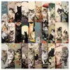 30 Marcadores de Livro Gato Estilo Japonês com Mensagens de Bênção, Desenho Animado de Gatinho de Alta Qualidade e Requintado Disponíveis para Atacado