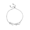 Pulsera de Latón con Flor de Hoja, Circonita Cúbica y Perla, Estilo Europeo y Americano Transfronterizo Nuevo Estilo, Pulsera de Moda para el Trabajo, Elegante y Moderna