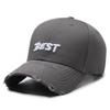 Gorra con visera rígida desgastada y rasgada retro para mujer, gorra de béisbol con protección solar para exteriores, estilo urbano, con personalidad a la moda de primavera y otoño para hombres