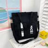 Bolsa de lona bolsa transversal de lona feminina estilo japonês bolsa de ombro tote para garota artística bolsa de mão para aula de estudante