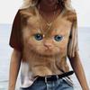Camiseta de manga corta con cuello en V y estampado de conejo para mujer, estilo europeo y americano, de Amazon, combinable con todo, 2025
