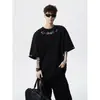 2026 Nueva Camiseta de Verano Pesada para Hombre con Bordado Colorido de Manga Corta para Hombres y Mujeres, Camiseta Trendy de Ajuste Holgado de Alta Gama para Estudiantes