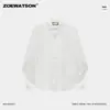 Camisa Masculina Zoewatson Moda Fashion Transfronteiriça de Luxo Outono 2026 Design de Ponta Manga Longa Gola Branca