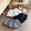 Falda Corta Abullonada Blanca Dulce Reductora de Edad para Mujer Verano Cintura Alta Falda Pantalón Anti-Exposición Falda Mini Botón de Flor Falda Línea A