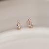 Nalan s925 Brincos de Diamante de Prata Estilo Coreano Pequeno Diamante Mini Brincos M04007