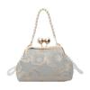 Nova Cheongsam Bag estilo chinês bordado saco das mulheres estilo chinês retro portátil Crossbody Bag All-match Pearl Evening Bag
