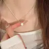 Collar de Perlas de Plata de Ley S925 de Alta Gama para Mujer 2026 Nuevo Estilo Coreano Colgante Moda Simple Trébol Cadena para Clavícula