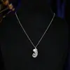 Joyería de Alta Gama Set de Joyería de Collar y Aretes de Perla con Pluma Exquisita Lujo Cadena para Clavícula Micro-Pavimentada con Circonita