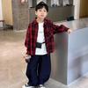 Camisas de Manga Larga para Niños, Camisas de Cuadros para Niños, Estilos de Primavera y Otoño, Nuevo Estilo 2025, Chaquetas Casuales Elegantes de Otoño para Niños Medianos y Grandes