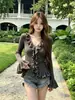 Tricô de Gola Francesa Outono Inverno Feminino Estilo Suave Babados Emagrecedor Mangas Sino Manga Longa Camada Base Suéter