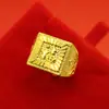 Moneda europea Fafucai anillo de oro imitación oro arena dominante abierto anillo para hombre latón imitación chapado en oro real joyería al por mayor