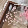Accesorios para arte de uñas: moños transparentes tallados suavemente, moños de serpentina estampados esmerilados de colores de gel mezclados, decoraciones de uñas ponibles
