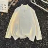 Nuevo Suéter de Punto de Cuello Alto Medio para Hombre, Suéter Jacquard de Color Sólido, Jersey Holgado con Cremallera Media