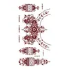 Pegatinas de tatuaje temporales florales a mano impermeables de encaje Hina rojo marrón transfronterizas India Medio Oriente venta caliente tatuaje de henna