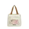 Bolsa de Lona Tote para Estudiantes, para Ir al Trabajo, Lonchera Portátil, Bolsa para el Almuerzo, Bolsa Bordada de Dibujos Animados