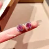 Colgante de collar con corte de fuegos artificiales Doble C Zircón Paraíba Diamante de Alto Carbono Diamante Rosa Pendientes de Tachuela Anillo Azul Klein para Mujer