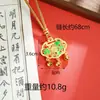 Collar de Oro de Arena Vietnamita con Diseño de Hoja Antigua de Goteo de Aceite, Colgante de Collar de Candado de Paz Hueco, Joyería de Nicho de Larga Duración