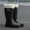Moda Transfronteriza Botas de Lluvia Rojo Brillante para Mujer Navidad Año Nuevo Botas de Lluvia de Caña Alta Impermeables Antideslizantes Resistentes al Desgaste Botas de Agua Zapatos de Goma para Adulto