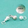 Nuevo colgante sólido pequeño de calabaza de plata esterlina s925, colgante de calabaza mate envejecido, pulsera de cuerda de mano DIY, accesorios de plata