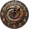Reloj de Pared de Alto Gama Transfronterizo con Efecto 2D Hoja Verde Moda Creativo Decorativo de Cuarzo Sala de Estar Silencioso de Madera