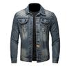 Chaqueta de mezclilla retro estilo americano para hombre, otoño e invierno, moda de marca, rufián, guapo, lavada, holgada, casual, ropa de trabajo, chaqueta de mezclilla