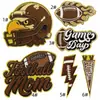 Série Esportiva Elemento de Futebol Patches Bordados Criativos Bordados com Borda Dourada para Roupas e Bagagens Patches Termocolantes Patches Bordados