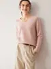 Suéter de cachemira para mujer, 100% cachemira pura, primavera y otoño, nuevo jersey de cuello en V y manga larga, suéter de punto de moda.