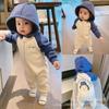 Macacão de Outono para Bebê com Capuz Bolinha Manga Raglan Forrado com Fleece Macacão com Capuz para Engatinhar Pijama Neonatal para Primavera e Outono