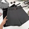 Diseño Coreano Moda Versátil Traje Adelgazante de Cintura Alta Shorts Pantalones de Pierna Ancha Pantalones Casuales Shorts Booty para Mujer con Cinturón