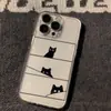 Capa Case para Celular Apple 17Promax com Gato Preto Iphone16 Divertida 15 Fofa 14 Capa Macia 13/X