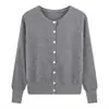 Chaqueta corta de estilo moderno y suave, perfecta como capa base, con un diseño único y un toque de atractivo nicho.; cárdigan de punto con pelo de mapache para mujer de otoño e invierno