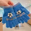 Guantes de Dedos Lindos para Niños Niñas Invierno Prueba de Frío Cálido Juego de Cinco Dedos Conjunto Completo de Dedos Tejido para Bebé Niños de Invierno