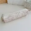 2025 nuevo hecho a mano simple pequeño fresco floral algodón bolsa de almacenamiento bolsa de papelería estuche para lápices venta al por mayor
