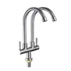 Grifo de Cocina de Acero Inoxidable Fregadero Balcón Lavadero Fregadero Giratorio Universal Una Entrada Dos Salidas Control Dual Pico Antisalpicaduras Frío Único